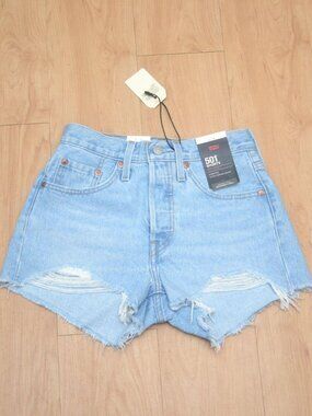Levi's Women's 501 High Rise Distressed Denim Shorts Size 24 BNWT